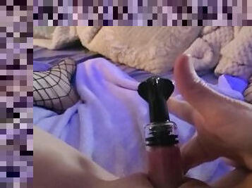 Using clit pump & pussy pump at the same time - secret masturbation