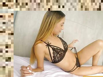 Colombian angelic lingerie model hungry for fame takes a big cock from the producer in her gut