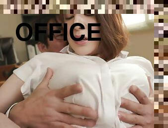 gros-nichons, bureau-office, doigtage, fétiche, domination