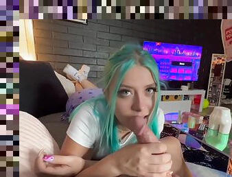 Blue Haired Slut Milks You