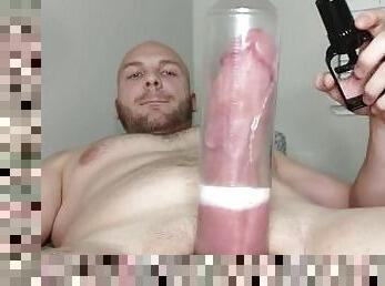 onani, stor-pikk, pov, cum, fanget, pikk, suging