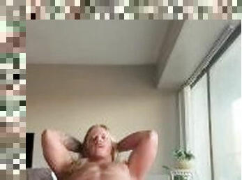 Muscular Longhair Hunk JERKS & Teases ASS on Couch