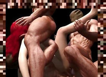 Redhead Gangbang  3D Porn Short Clip