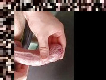 slow uncut tight foreskin play! phimosis large white cock
