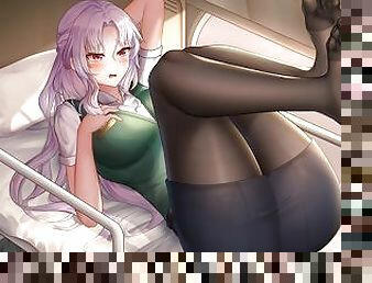 Fucked a hot girl in pantyhose while riding on a train  Hentai uncensored