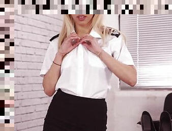 armée, bureau-office, babes, bas, blonde, britannique, danse, petite, solo, police-police