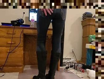 kencing, amateur, fetish, solo, jeans, but