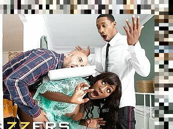 BRAZZERS - Horny Josy Black Lets The Hot Repairman Fuck Her Pussy And Ass Through The Wall