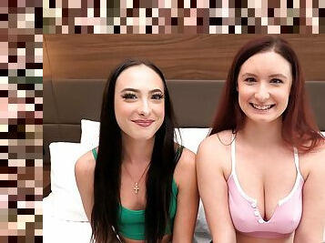 College girls with big boobs have a 3some
