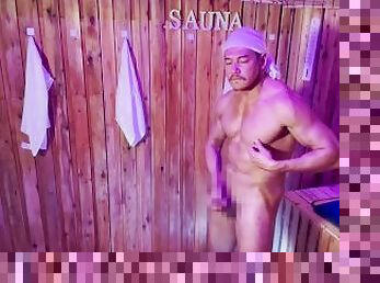 RYUJI JERKS OFF IN THE SAUNA 2