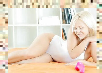 Teenager cutie masturbates her russian smooth pussy