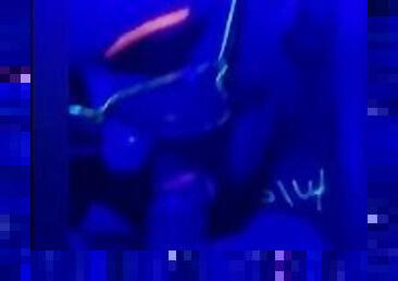 Blowjob with blacklight UV fun British couple bbw