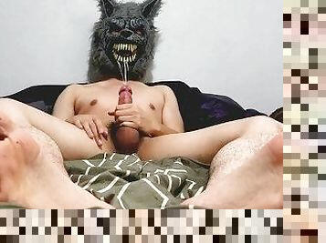 Wolf Mask + Feet Cumshow 2 (Louder Orgasm)