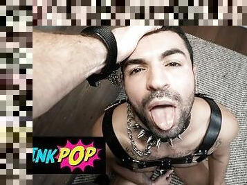 TWINKPOP - Ian Greene Obediently On The Floor In His Collar And Leash Waiting To Get Fucked