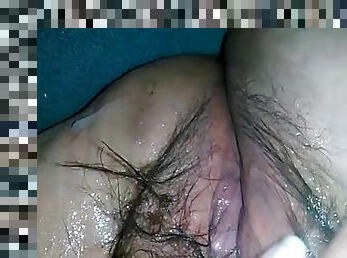 Stranger fucked and cum on my hairy pussy