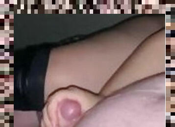 Wife giving me a handjob after work