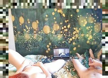 Couple Masturbates to BBW Porn & Sophia Sinclair Reads an Erotic Poem While Fingering Herself