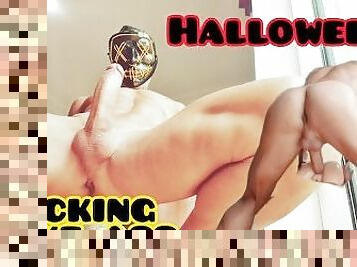 Halloween - Masked man with fit body fucking fake ass cumming twice