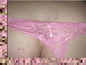 I fuck myself with a dick and cum. In new pink panties