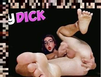 LadyDick Shemale finger in ass, big dick, feet