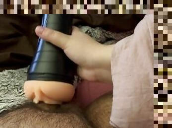 Wife makes me cum into fleshlight