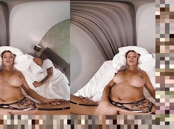 VR bangers, VR bath experience with pornstar Leanna, virtual reality porn in the bath