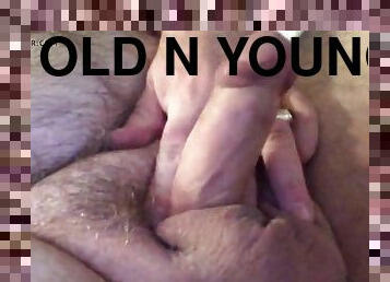 Old fat guy with big uncut dick