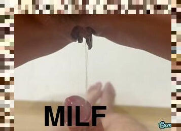 bading, hårete, pussy, kone, amatør, milf, par, pov, dusj, cowgirl