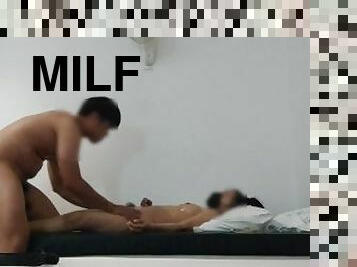 Oiled guy fuck thai milf