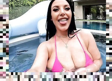 ANGELA WHITE - Busty Bikini Babe Fucked in the Pool by Pressure and His Massive Dick